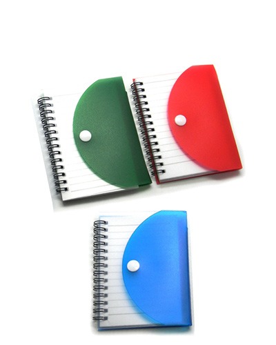 Bloco promocional com capa de plástico