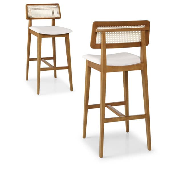 Banqueta Royal Estofado Anatômico Tela Portuguesa Estrutura Madeira