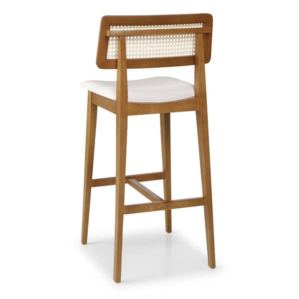 Banqueta Royal Estofado Anatômico Tela Portuguesa Estrutura Madeira