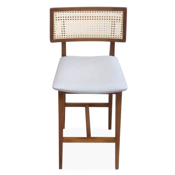 Banqueta Royal Estofado Anatômico Tela Portuguesa Estrutura Madeira